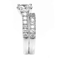 Брилијантност фино накит круг симулиран прстен за ангажман на дијаманти солитер поставен во сребро сребро