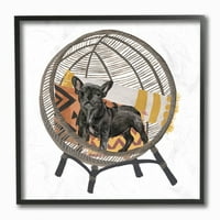 Студената индустрија кутре куче ткаена столица миленичиња сликарство врамена wallидна уметност од Мелиса Ванг