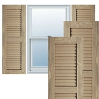 Ekena Millwork 18 W 90 H Rustic Two Two Equal Louver Sandblasted Fau Wood Sulters, Prided Tan