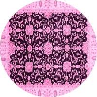Ахгли Компанија Внатрешна Тркалезна Ориентална Розова Традиционална Област Килими, 3 ' Круг