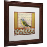 Трговска марка ликовна уметност „Мала птица 212“ платно уметност од Рејчел Пакстон, бел мат, дрвена рамка