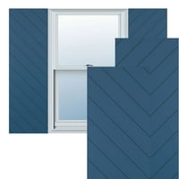 Ekena Millwork 15 W 36 H True Fit PVC Diagonal Slat модерен стил фиксирани монтирани ролетни, престолнини сини