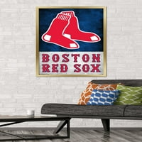 Бостон црвен така - постер за wallидови на лого, 22.375 34