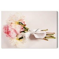 Студио Винвуд Студио Флорална и ботаничка wallидна уметност платно за отпечатоци „Букет од цвеќиња од бозги - розови, бели