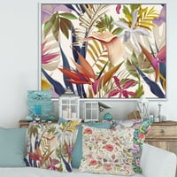 DesignArt 'Гроздобер тропски цвеќиња viii' тропски врамен платно wallид уметност печатење