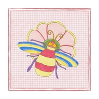 Трговска марка ликовна уметност „Силуета на розов гингам I детски уметност“ платно уметност од Ненси Слокум