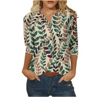 Жените Блузи Дозвола Под $ Ленаго Жени Плус Големина Мода Печатени Редовни Ракав Круг Вратот Пуловер Повик Лабава Блуза