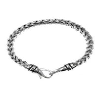 Крајбрежен накит Машки полиран не'рѓосувачки челик Франко ланец нараквица - 8 “
