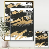 DesignArt 'Gold and Black Drift IV' Glam Framed Canvas