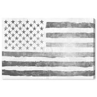Wynwood Studio americana и патриотски wallидни уметности платно печати „Роки слобода сите сребрени“ американски знамиња - злато,