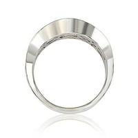 Колекција Стерлинг сребро 18К злато 3,19tcw Сафир и дијамантски акцент брановиден прстен