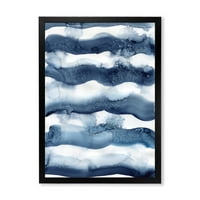 DesignArt 'Апстрактни сини класични бранови' модерни врамени уметнички печати