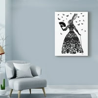 Трговска марка ликовна уметност „Црн цветен зајак“ платно уметност од Фаб Фанки