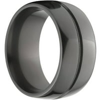 Полу-круг црн циркониумски прстен со лак и еден центар на жлеб