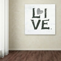 Трговска марка ликовна уметност „во живо сиво срце“ платно уметност од Кели Ден