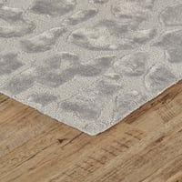 Малави бујно тафтен апстрактен килим, сребрена сива боја, килим од 5 -тина 8 метри