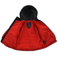 Arctic Quest Boy's Boy's Block Block Puffer јакна и Skib Bib Snowsuit Set - големина 5-6, црвена боја