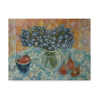 Трговска марка ликовна уметност „Сини цвеќиња на хавајска крпа“ платно уметност од Лорен Плат