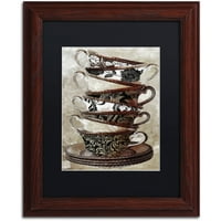 Трговска марка ликовна уметност Попладневен чај i платно уметност по боја пекарница црна мат, дрвена рамка