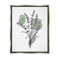 Sulpell Industries Wildflower Octionly Sprigs Graphic Art Luster Grey Floating Framed Canvas Print Wall Art, Design by JJ Design House LLC