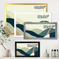 DesignArt 'Пејзаж со ридови Апстрактна геометриска уметност' модерна врамена уметничка печатење