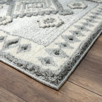 Обединети ткајачи декорах Ситка Транзициска гранична област килим, сива, 12'6 15 '