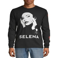 Mens Selena Beauty Pose црна графичка маица