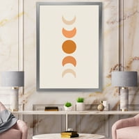 DesignArt „Минималистичка различни фази на месечината“ модерно врамен уметнички печати