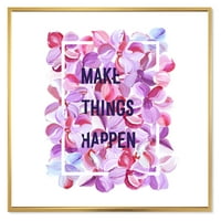 DesignArt „Направете ги работите да се случат на традиционалното печатење на wallидови на платно на виолетова цвеќиња