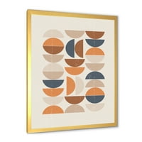DesignArt 'Апстрактна месечина и сонце во портокалова и сина' модерна врамена уметност принт