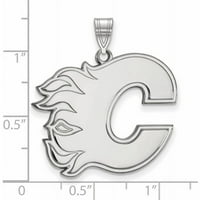 Лого -стерлинг сребро NHL Калгари пламен дополнителен голем приврзок