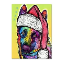 Трговска марка ликовна уметност „Германски овчар Божиќ“ платно уметност од Дин Русо