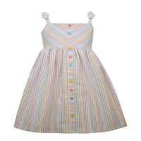 Бони Jeanан мулти -боја шарена фу фустан за рамо на рамо Мали девојчиња