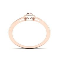 Империјал скапоцен камен 10К розово злато маркиза исечете рубин 1 10CT TW Diamond Halo Ringенски прстен