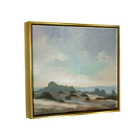 СТУПЕЛ ИНДУСТРИИ Далечен океански пејзаж Пејзаж Сликање металик злато лебдечки врамени платно печатење wallидна уметност, дизајн од Лиз ardардин