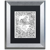 Трговска марка ликовна уметност самовила 13 платно уметност од kcdoodleart црна мат, сребрена рамка