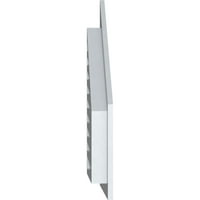 Ekena Millwork 16 W 16 H половина врв на врвот на левиот терен: Функционален, PVC Gable Vent W 1 4 рамка за рамна трим