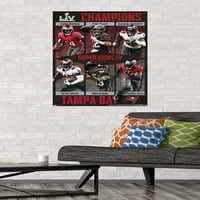 Трендови Интернационал NFL Tampa Bay Buccaneers - Комеморативен супербол LV Champions Wallиден постер 22.375 34 Нерасположена верзија