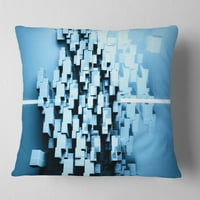 DesignArt Blue 3D Cubes Fractal Design - Апстрактна перница за фрлање - 18x18