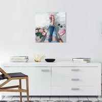 Wynwood Studio Canvas ве чека за сива мода и глам облеки wallидни уметности платно печати розова 20x20