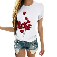 пгерауг денот на вљубените жените денот на вљубените срцето љубов печатење маица кратки ракави блуза маица полиестер бела