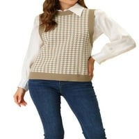 Единствени поволни цени, женски тркалезен врат без ракави, плетен џемпер, плетен џемпер