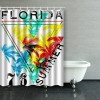 Флорида Лето Маичка Графички Туш Завеси Бања Завеса