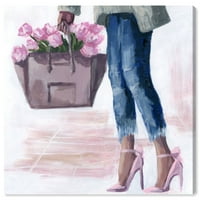 Винвуд студио мода и глам wallидни уметности платно печати „облека од пазарот“ - розова, сина боја