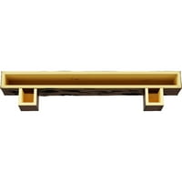 Ekena Millwork 4 H 4 D 60 W Pecky Cypress Faa Wood Camplace Mantel Kit W alamo Corbels, природен пекан