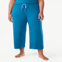 Womenенски радостиски исечени плетени панталони за спиење, големини S до 3x