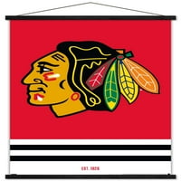 Чикаго Блекхокс-Лого Ѕид Постер, 14.725 22.375