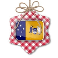 Божиќен Украс Австралиска Престолнина Територија Знаме Австралија Црвена карирана Неонблонда