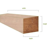 Ekena Millwork 4 H 8 D 60 W Rough Cedar Fau Wood Camply Mantel, природен бор, природен бор, природен бор, природен бор, природен бор