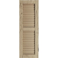 Ekena Millwork 15 W 52 H Rustic Two Two Equal Louver Hand Hewn Fau Wood Sulters, Prided Tan